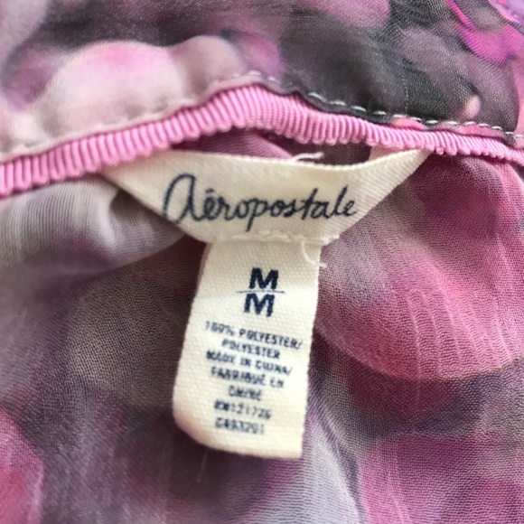 Y2K Aeropostale Floral High Low Button Up Tank Top Blouse M Sheer Sleeveless - Picture 3 of 3